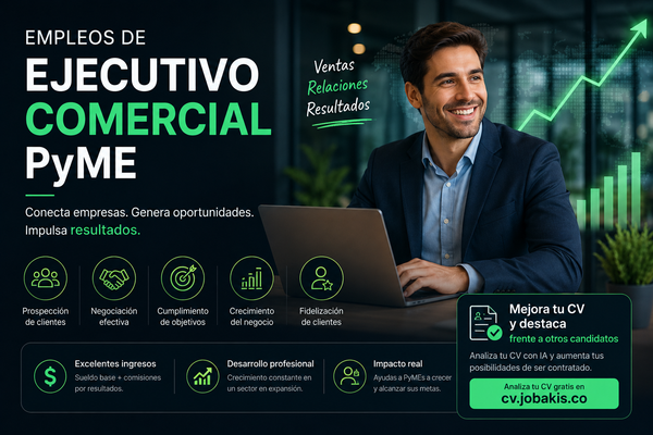 Empleos de Ejecutivo Comercial PyME: Funciones, Salario y Cómo Conseguir Trabajo