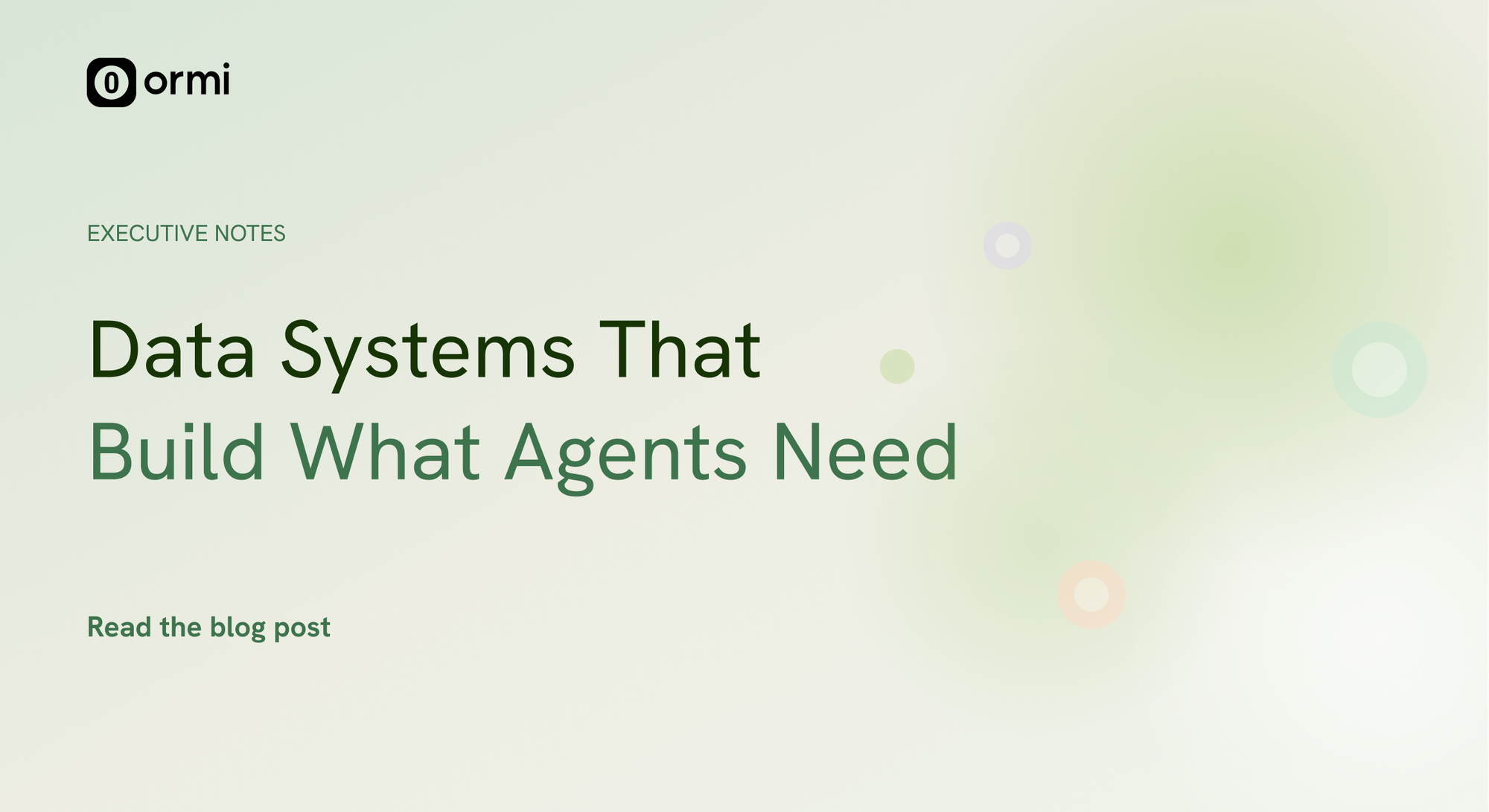 Why AI Agents Need Adaptive Data Infrastructure