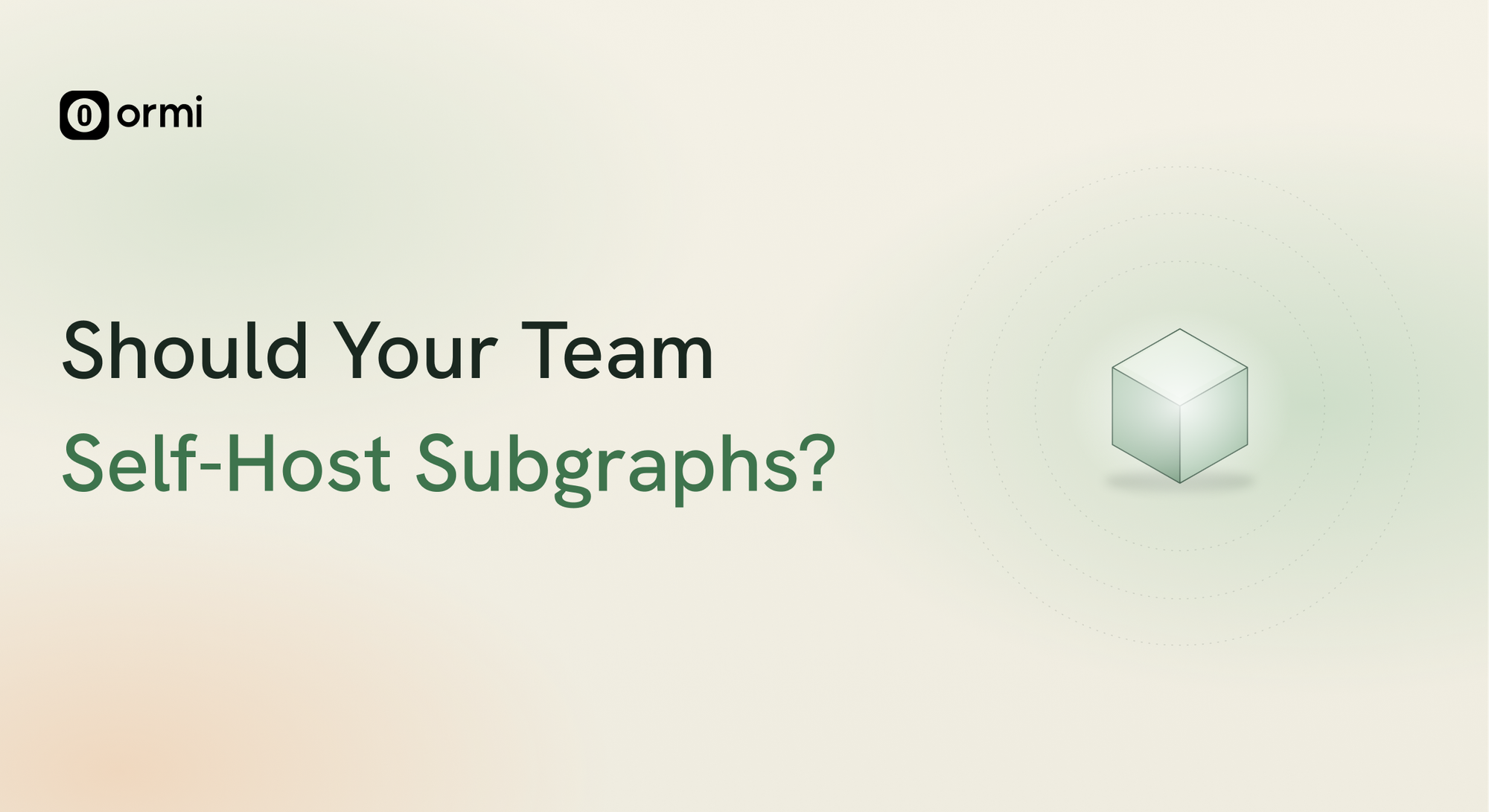 Should You Self-Host a Subgraph?