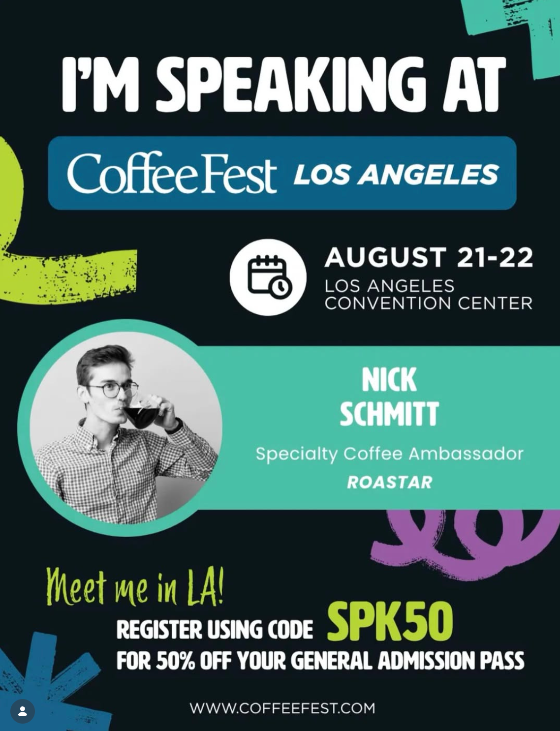A flyer for a speaking event at the Los Angeles Convention Center