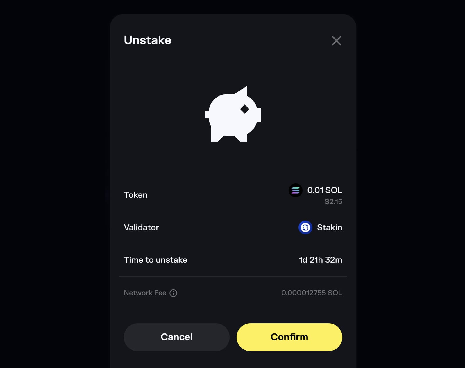 Unstake-view-click-confirm