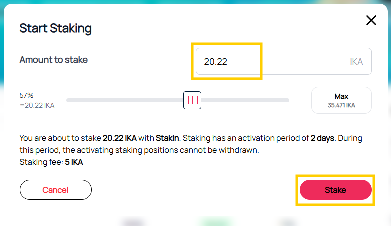 Stake IKA