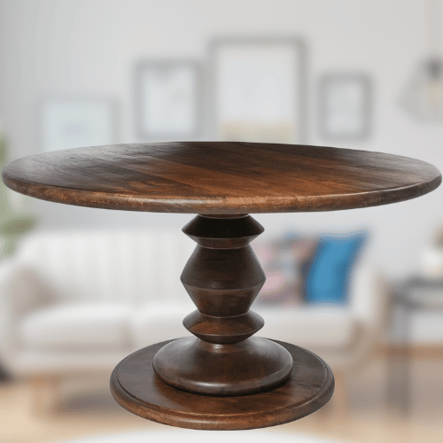 Creative Co-Op Berns Wood Pedestal Coffee Table