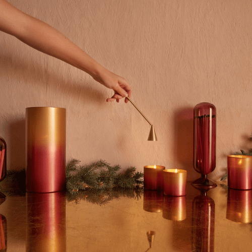 Modern candle snuffer with long handle
