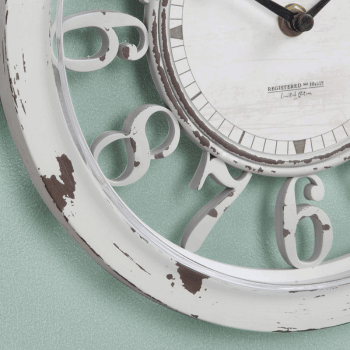 Closeup of a FirsTime & Co Antique Wall Clock