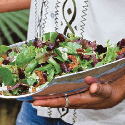 Pumpkin seeds in a salad