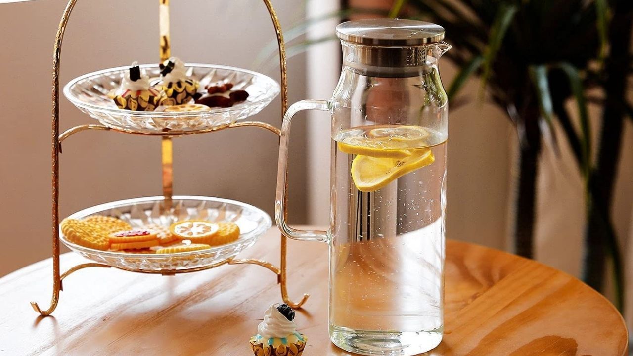 Tea Pitcher on Table with Dish