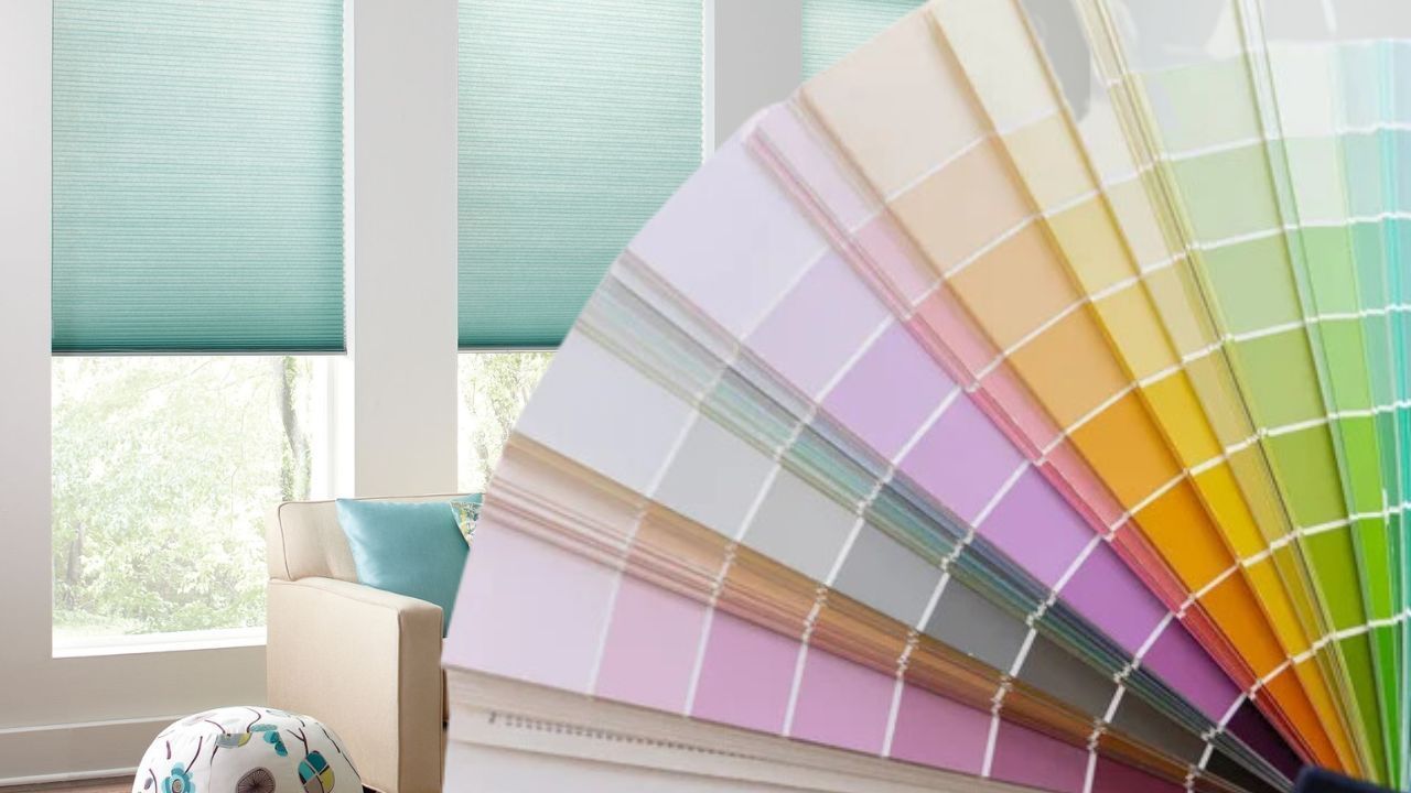 Cellular Shades with Color Swatch