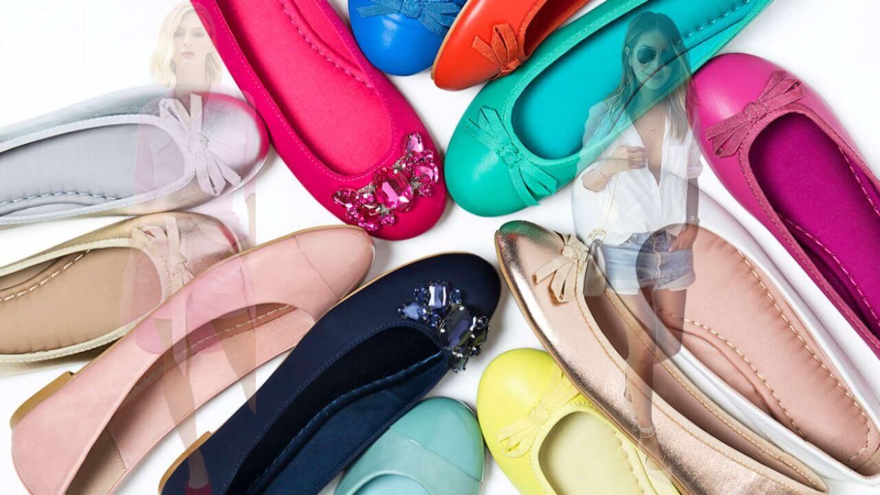 A collection of colored ballet flats