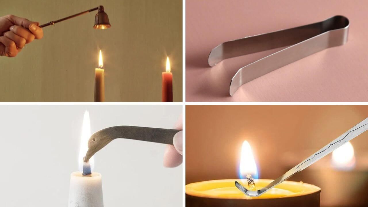 Four different styles of candle snuffers