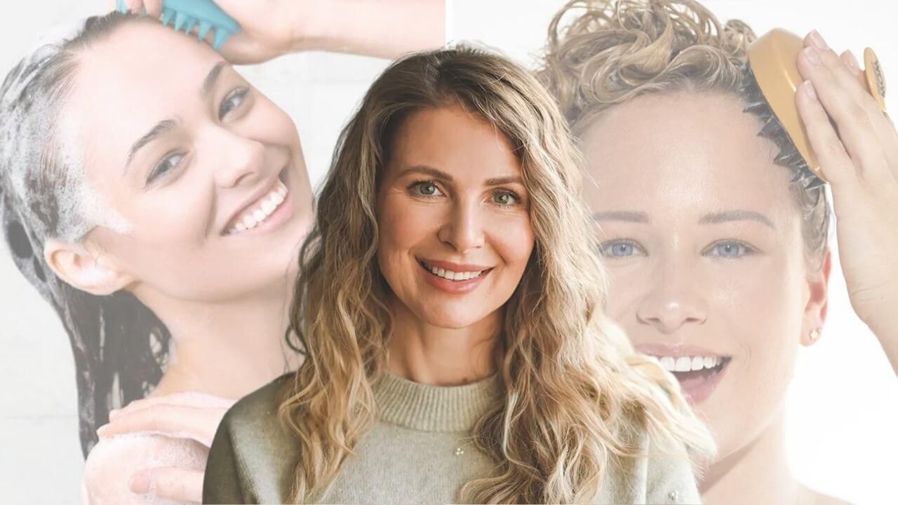 Image of healthy hair after using a scalp scrubber