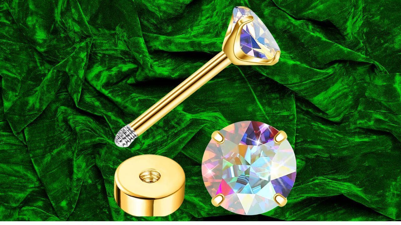 Image showing the components of a flat back earring