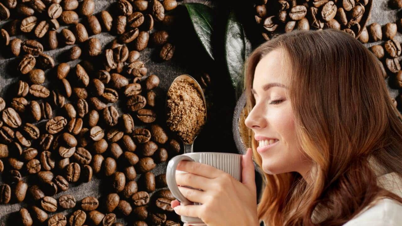 Woman enjoying a cup of dark roast coffee