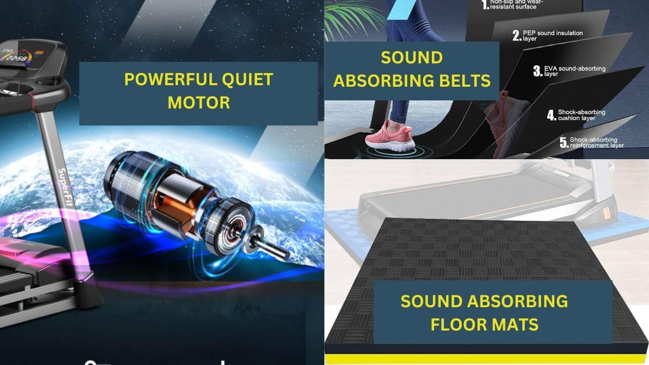 Components that make up a quiet treadmill
