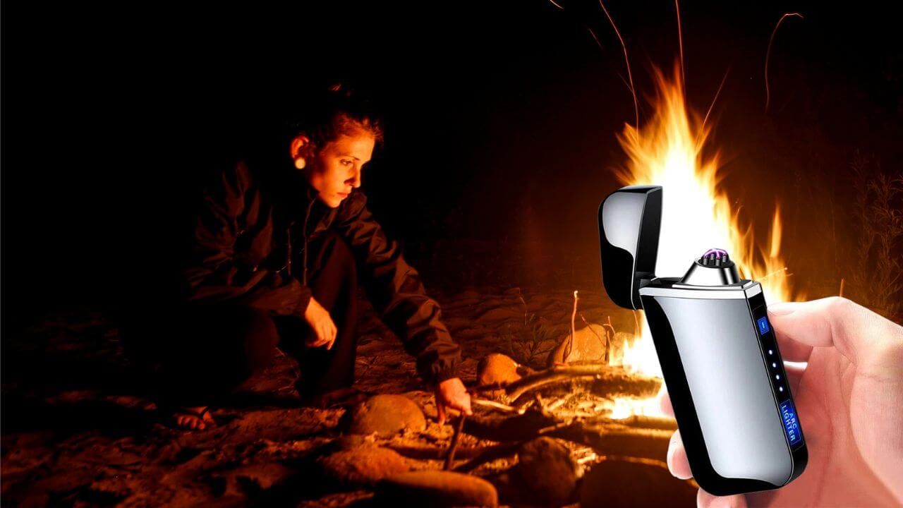 Person who used a flameless lighter to start a campfire