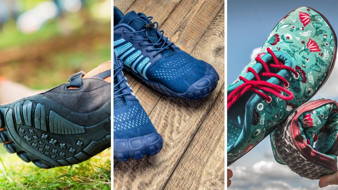 Three styles of barefoot shoes for women