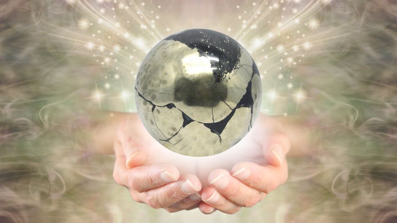 Natural Peru Pyrite Ball flashing protective energy