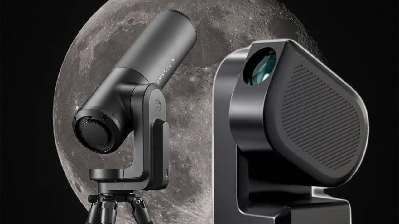 Two different smart telescopes focusing in on the moon