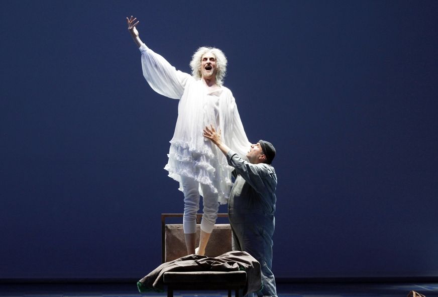 Theater Hagen / Don Quichotte Oper von Jules Massenet / Orlando Mason (Don Quichotte), Rainer Zaun (Sancho Pansa) / Fotos: Klaus Lefebvre, Rechte: theaterhagen Theater Hagen / Don Quichotte Oper von Jules Massenet / Orlando Mason (Don Quichotte), Rainer Zaun (Sancho Pansa) / Fotos: Klaus Lefebvre, Rechte: theaterhagen