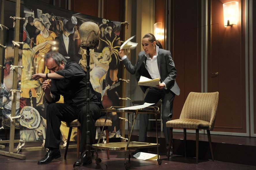 Deutsche Oper am Rhein / Ariadne auf Naxos - Stefan Heidemann (Musiklehrer), Maria Kataeva (Der Komponist) © Hans Jörg Michel - www.foto-drama.de