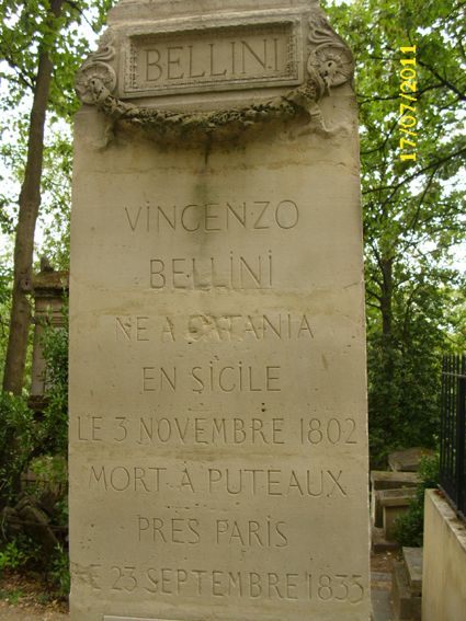 Grabstätte von Vincenco Bellini in Paris © IOCO Grabstätte von Vincenco Bellini in Paris © IOCO