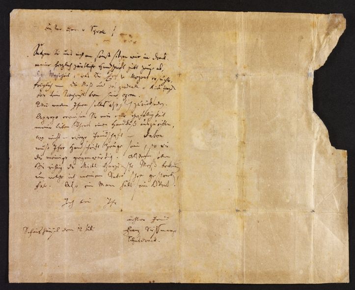 Mozarteum / Mozartbrief Rückseite © ISM/Martin Hörmandinger