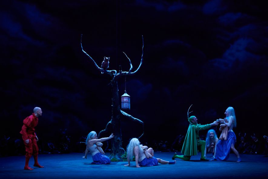 Theater Koblenz / Faust von Louis Spohr - Hier : Christoph Plessers, Sieglinde Karges_Eva Krumme, Nico Wouterse, Ulrike Scholz, Christiane Thomas © Matthias Baus / Theater Koblenz