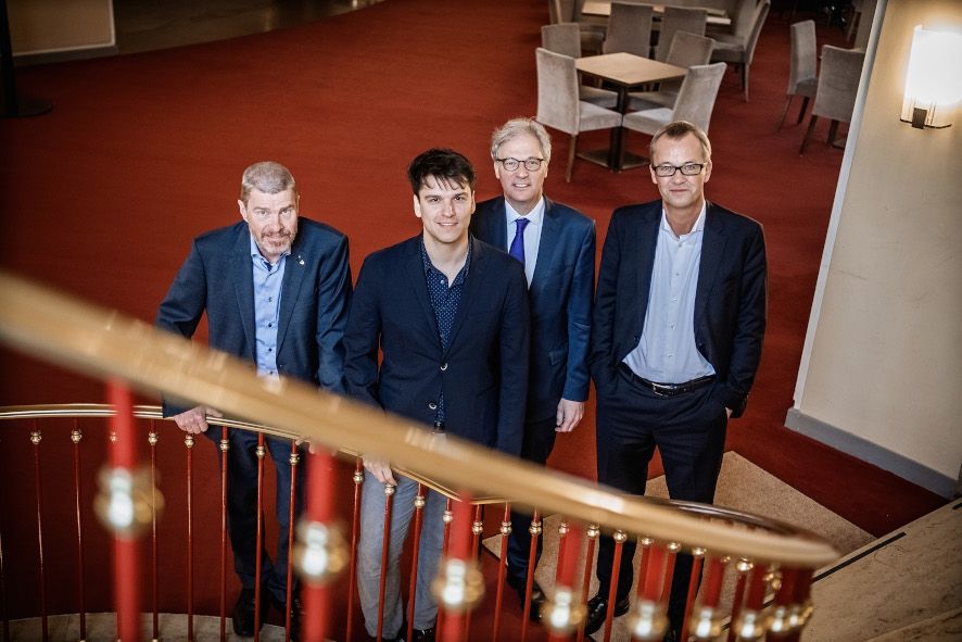 Deutsche Oper am Rhein / Demis Volpi mit Thomas Kruetzberg,Kulturdezernent Duisburg, Hans-Georg Lohe, Kulturdezernent von Düsseldorf, Christoph Meyer, Intendant Rheinoper © Andreas Endermann