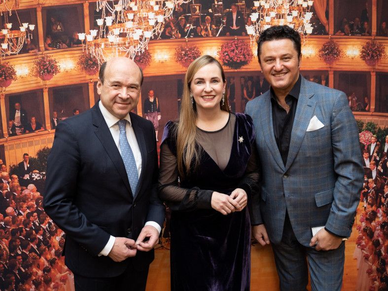 Wiener Staatsoper / Wiener Opernball 2020 - Staatsopernintendant D Meyer, M Großbauer, P Beczala © Wiener Staatsoper GmbH / Ashley Taylor