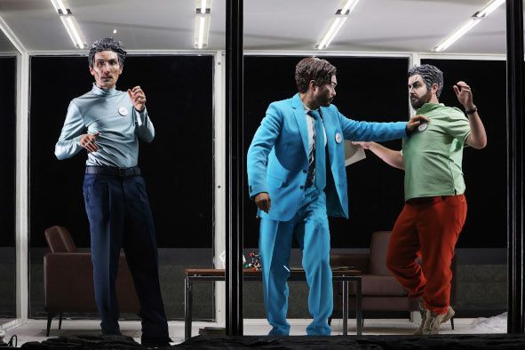 Theater Bremen / Doctor Atomic hier Michal Partyka, Hidenori Inoue, Oliver Sewell Foto Jörg Landsberg