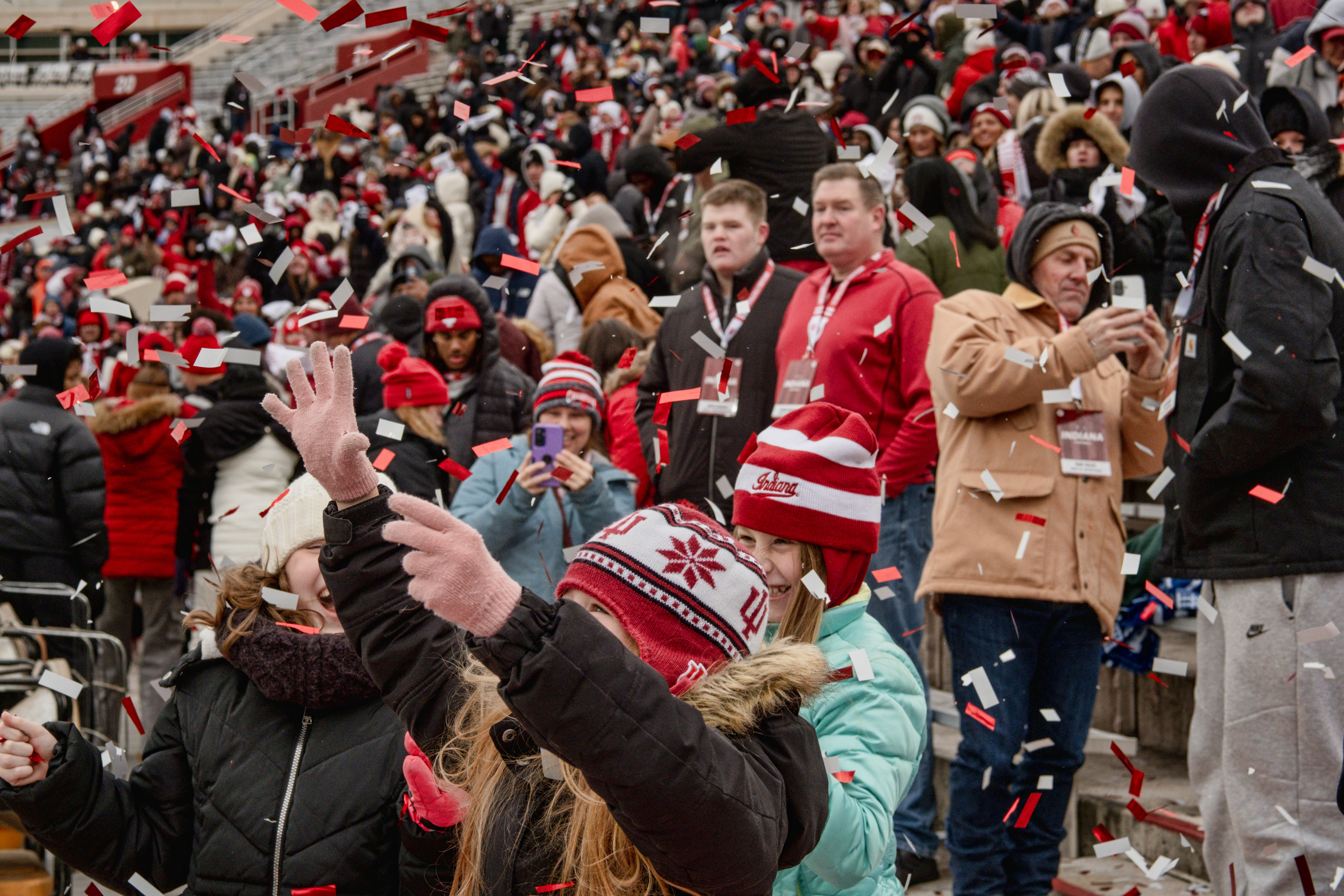 What winter storm? Cold weather didn't stop thousands of fans from attending IU's National Championship celebration at Memorial Stadium.