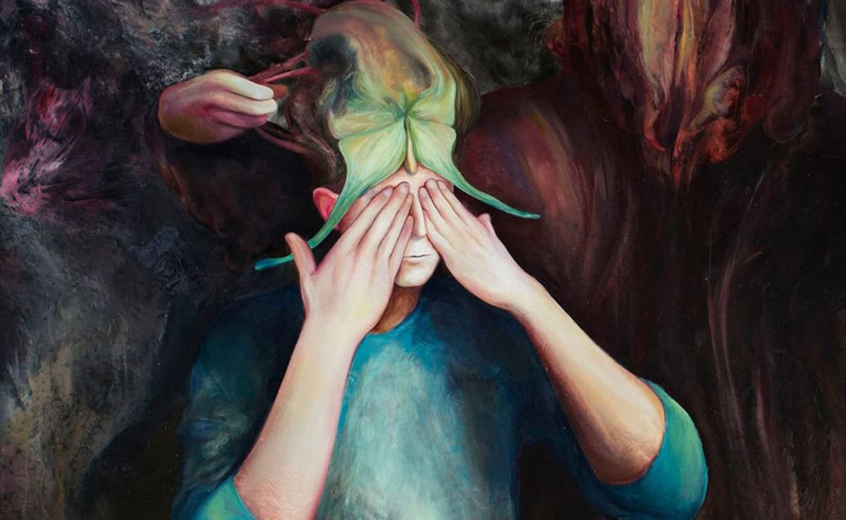 "Pantomime," an oil on panel painting by Erik Probst, who is one of the first artists in Community Sourced Art Bloomington. |