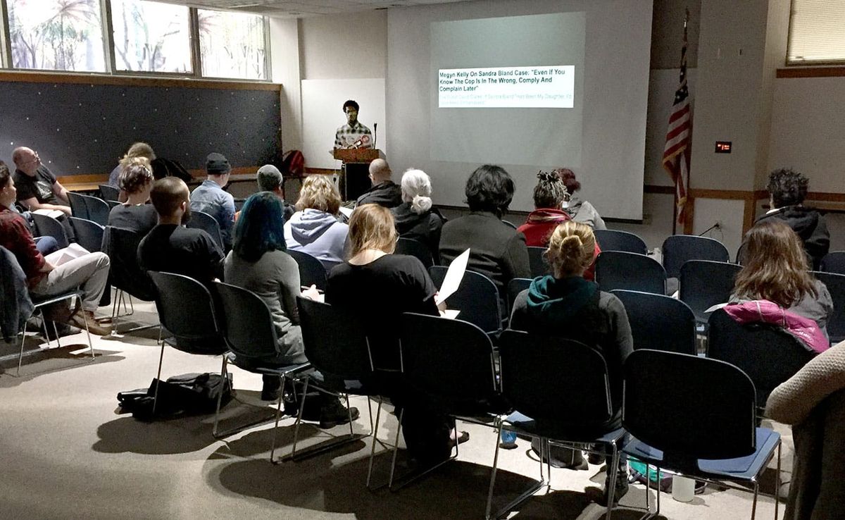In the so-called “post-truth” era, says Elijah Pouges, pictured here giving a lecture on media literacy at Inaugurate the Rev