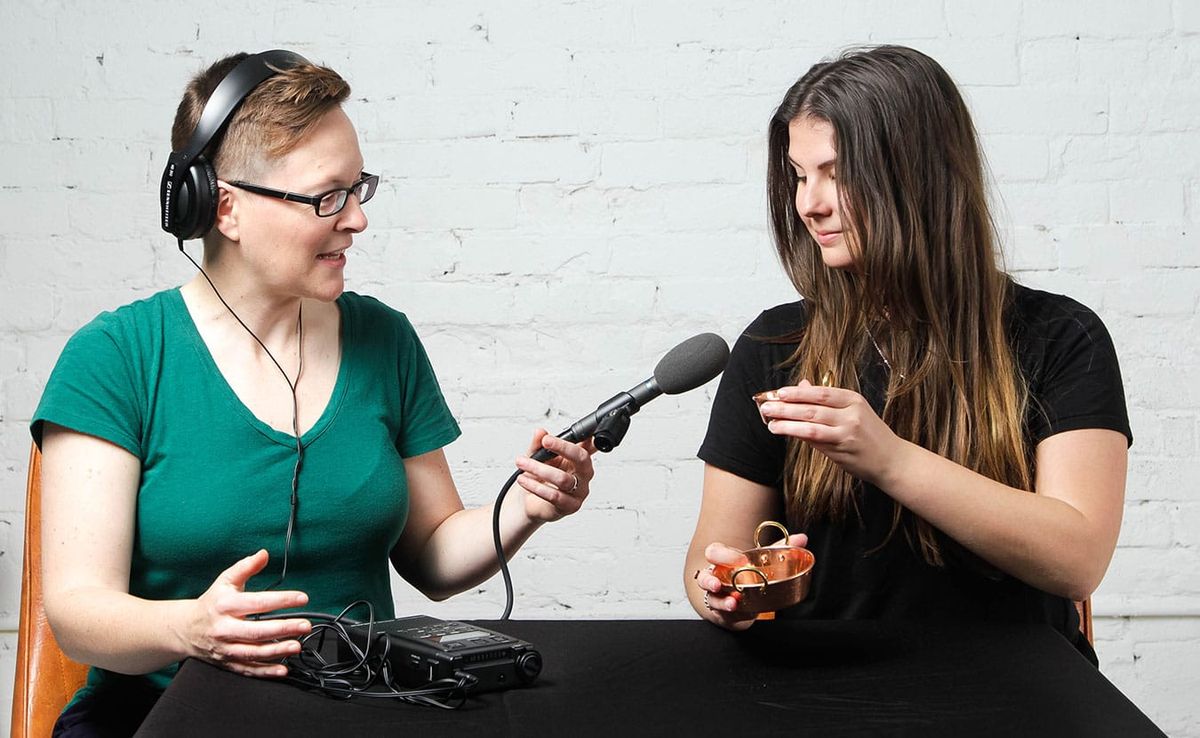 Annie Corrigan (left), WFIU "Morning Edition" host and producer of WFIU’s weekly sustainable food program, "Earth Eats," and