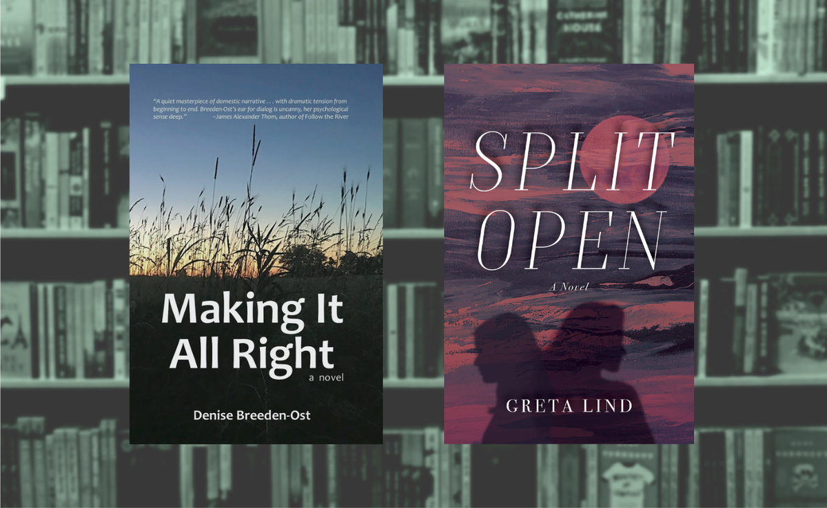 Denise Breeden-Ost’s “Making It All Right” and Greta Lind’s “Split Open” each portrays the life of a wife and mother “smashin