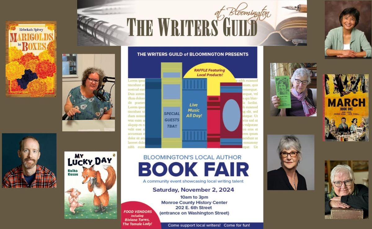 The Writers Guild at Bloomington is hosting the inaugural Local Authors Book Fair on November 2 at the Monroe County History