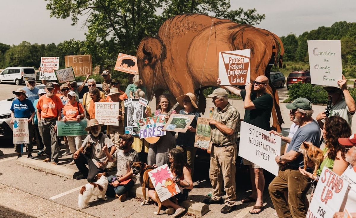 The Tatanka Roadshow is a series of events calling for better land and forest management in southern Indiana. (above) Many of