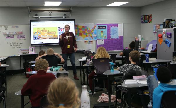 Kara Schmidt (above) teaches students in Throop Elementary School in Paoli. Her work is part of a partnership between Orange