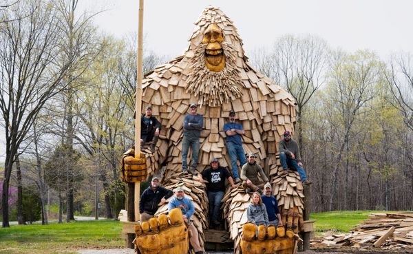 Otis, a 25-foot-tall sasquatch at Patoka Lake, has become a tourist sensation in Orange County, drawing tourists from across