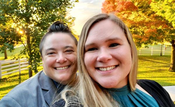 Josie Leimbach (left) and Lynae Sowinski met in Bloomington and got married in 2017. Their journey to parenthood has been sim