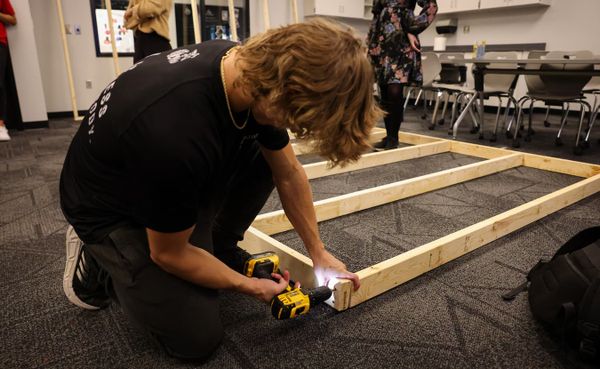 A student works in the Design Studio in the Innovative Learning Center at Edgewood High School in Ellettsville. Edgewood has