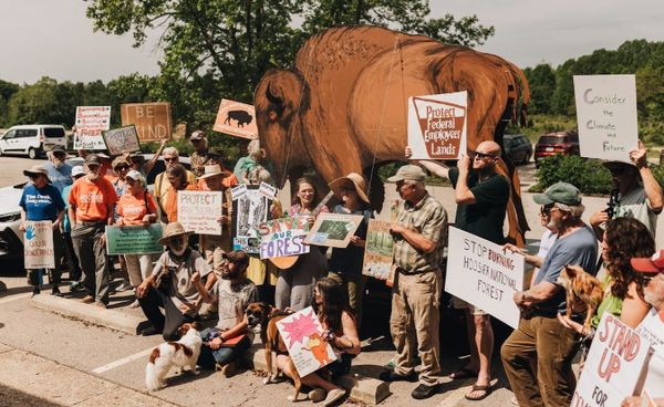 The Tatanka Roadshow is a series of events calling for better land and forest management in southern Indiana. (above) Many of