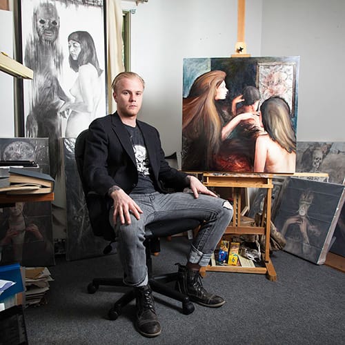 Painter Erik Probst in his studio. | Courtesy photo