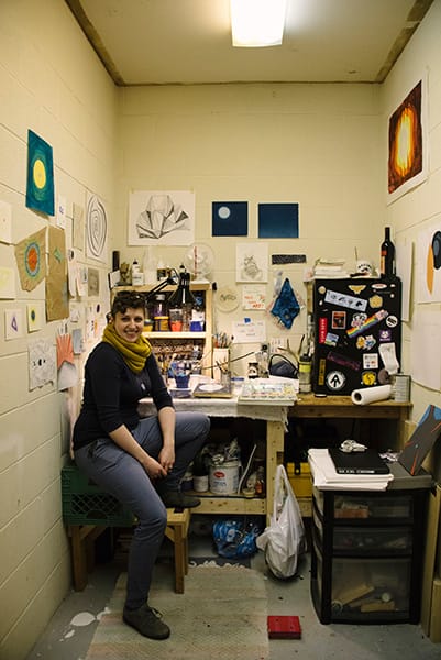 Painter Nicole Pancini has a studio and, as a favor to the other artists, manages Dimensions Gallery in the collective. | Photo by Natasha Komoda