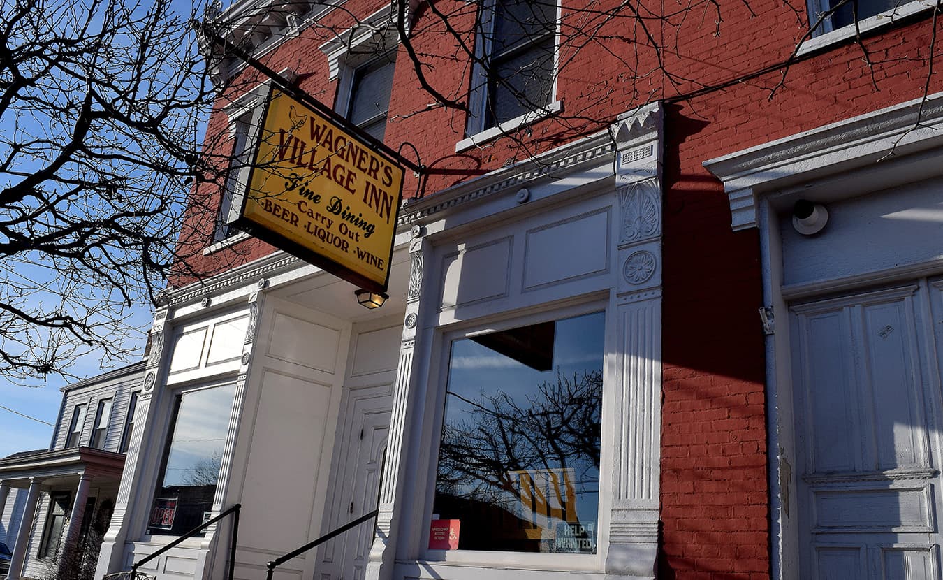 In its beginning years, Oldenburg had a master tinsmith who accented many hand-carved brick buildings, such as this one, with tin trim. | Photo by Michael Waterford