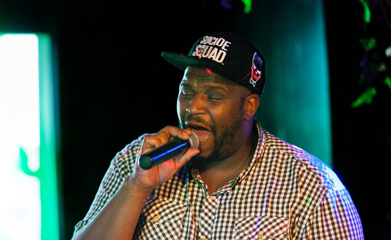 Aaron Mosley performs during karaoke night at The Back Door. | Courtesy photo