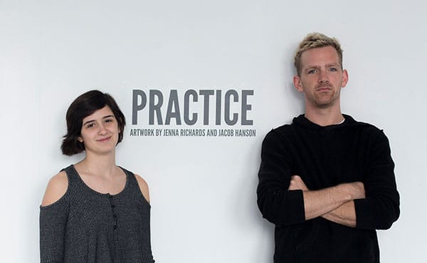 Artists Jenna Richards, left, and Jacob Hanson during their exhibition at The Fuller Projects. Richards will be one of three curators at The Fuller Projects this coming school year. | Photo courtesy of Jacob Hanson