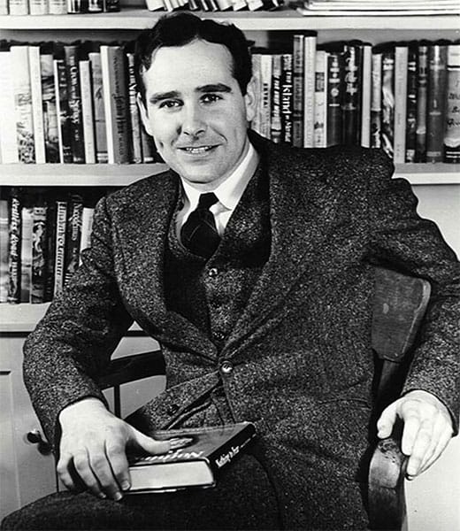 RLJ poses for a publicity shot in early March 1947, at Houghton Mifflin Company in Boston. | Photo by Arthur Griffin, Houghton Mifflin. Photographs from <a href="http://www.raintreecounty.com/bookphot.html" target="_blank">raintreecounty.com</a> are used with permission of The Estate of Ross Lockridge, Jr.