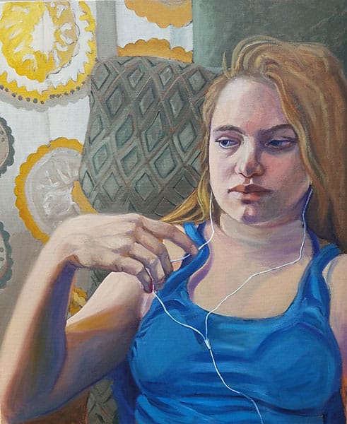 Ellen Starr Lyon's "Music For One: Odessa at 12," oil on canvas. | Image courtesy of Ellen Starr Lyon