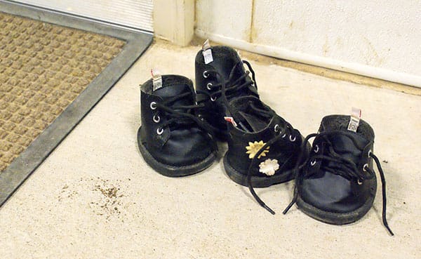 Daisy Mae wears daisy-decorated booties from Build-a-Bear. | Photo by Sierra Vandervort